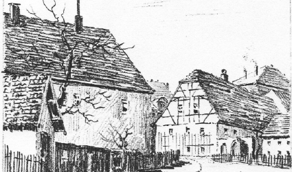 Skizze Richard Bernhardt; Giebel Herrenhaus, Hoftor